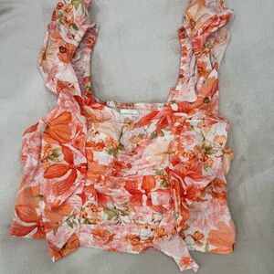 orange floral top